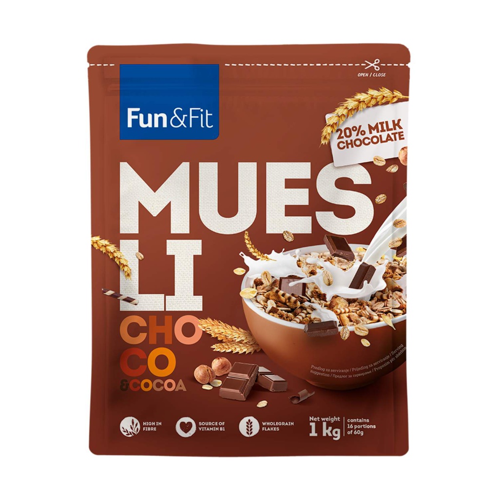 Fun&amp;Fit Muesli Choco&amp;cocoa 1kg