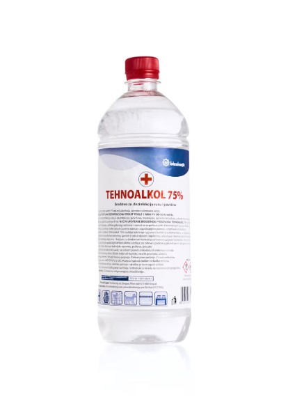 Alkohol 75% za dezinfekciju ruku i površina 1l Tehnohemija