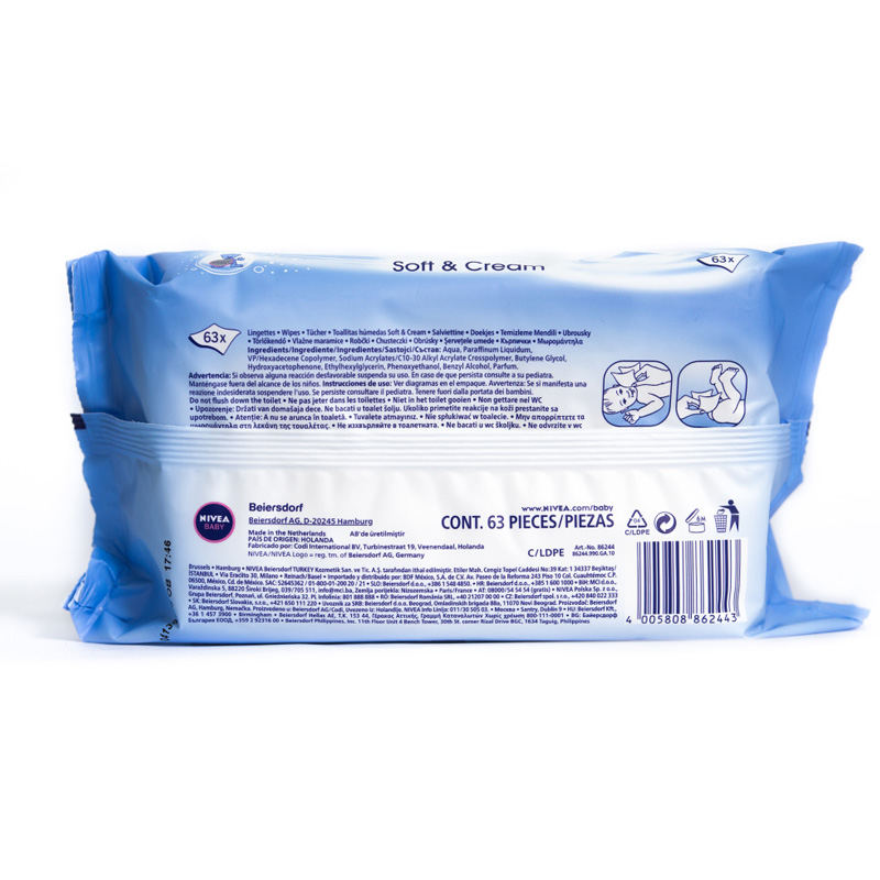 Vlažne maramice Nivea baby soft 63/1