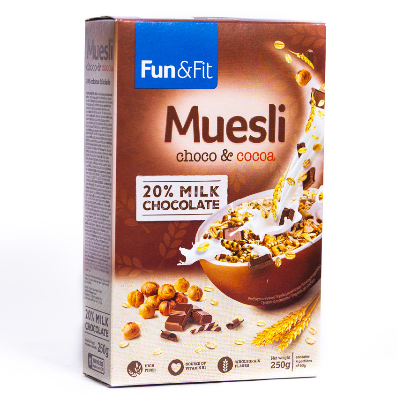 Musli čokolada kakao 250g Fun&amp;Fit