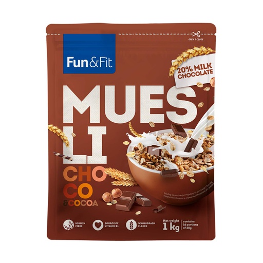 Fun&amp;Fit Muesli Choco&amp;cocoa 1kg
